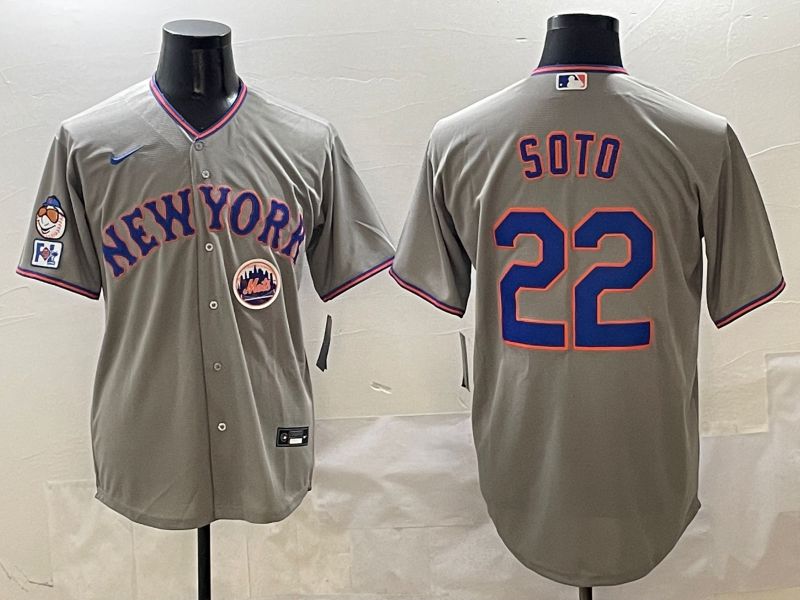 Men New York Mets #22 Soto Grey Second generation 2025 Nike MLB Jersey style 11